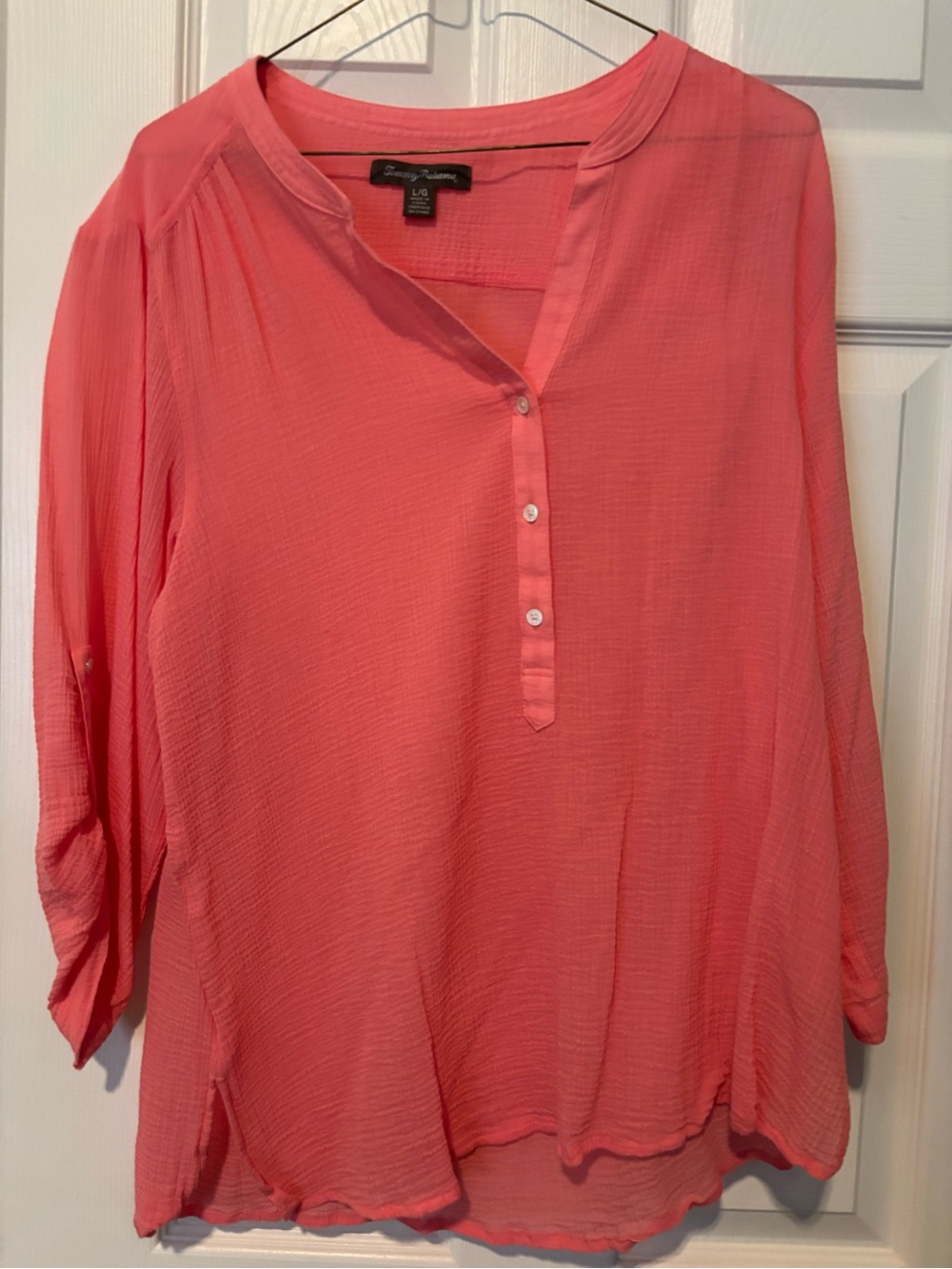 Tommy Bahama Coral Split-Neck Women’s Blouse + Magenta 2 for 1!‎
